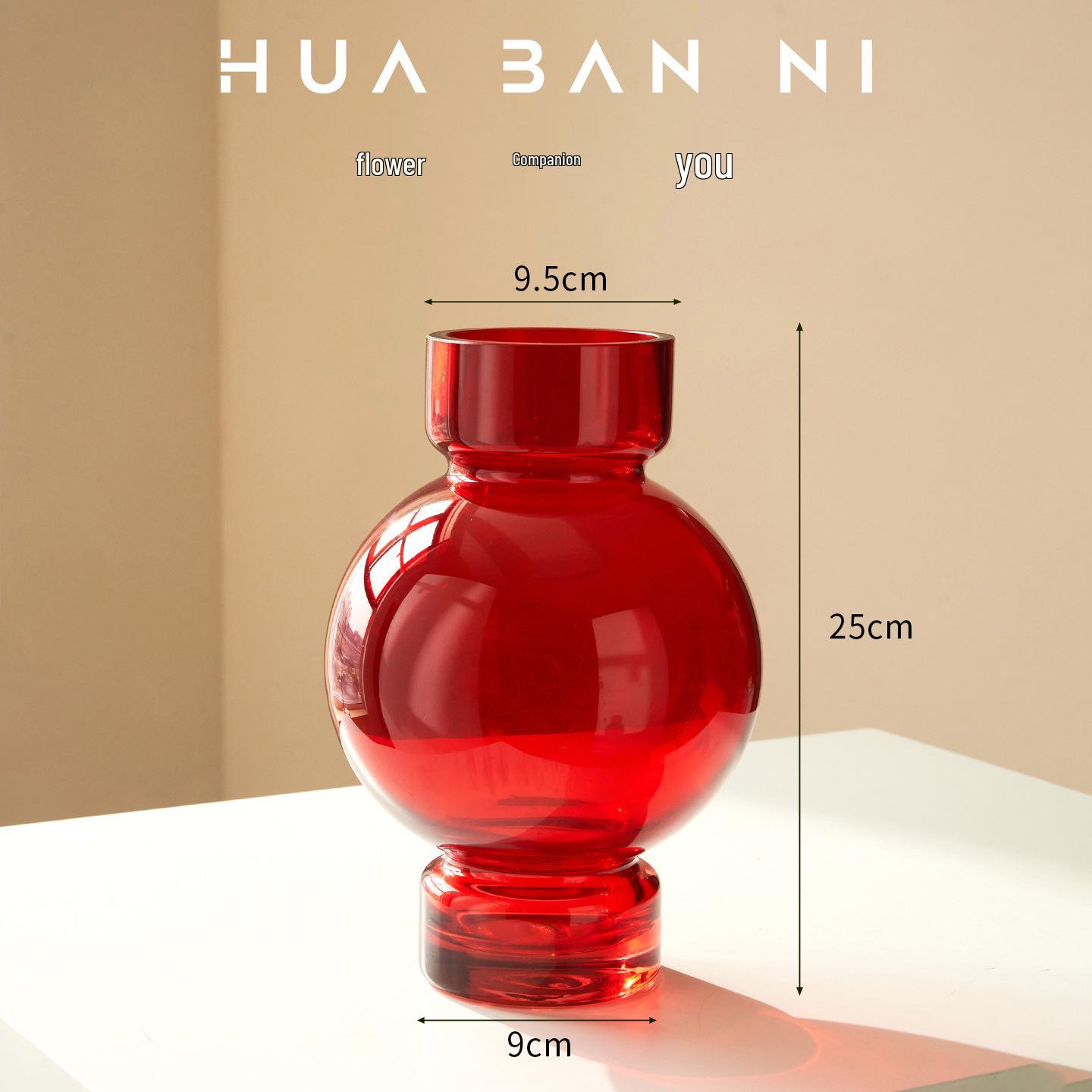 Lantern-Shaped Glass Vase for Home Decor - Handmade Model for Bookshelves and Dining Tables