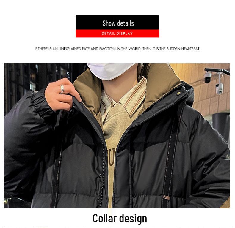 Men's Youth Mid-Length Down Jacket - Winter Thickened Coat for Junior and High School Students