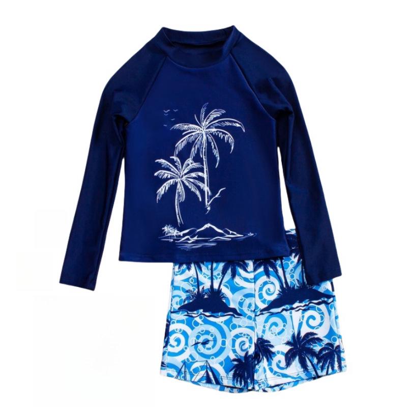 

Boys Long Sleeve Split Swimsuit - Sun Protection for Kids 140
