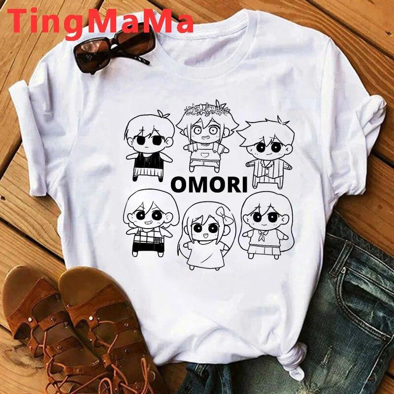 Omori Yaz Üst Giyim Unisex Baskı Estetik Sokak Giyimi Ulzzang Tişört Tumblr Omori Tişört Erkek Unisex