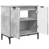 Bathroom Furniture Set with Shelf 3 Pcs Concrete Grey Particleboard