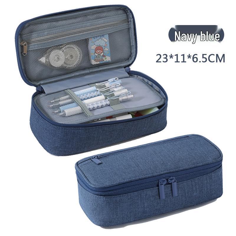 

Large Capacity Pencil Case - Student Stationery Organizer and High Appearance Pencil Storage Bag темно-синий
