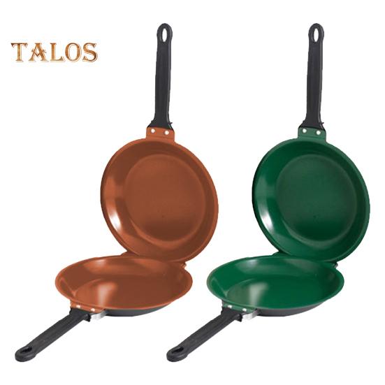 Double-Sided Pancake Pan with Lid Nonstick Reversible Cake Pan for Perfect Pancakes Stainless Steel Flip Master Pan for Fluffy Omelettes Breakfast