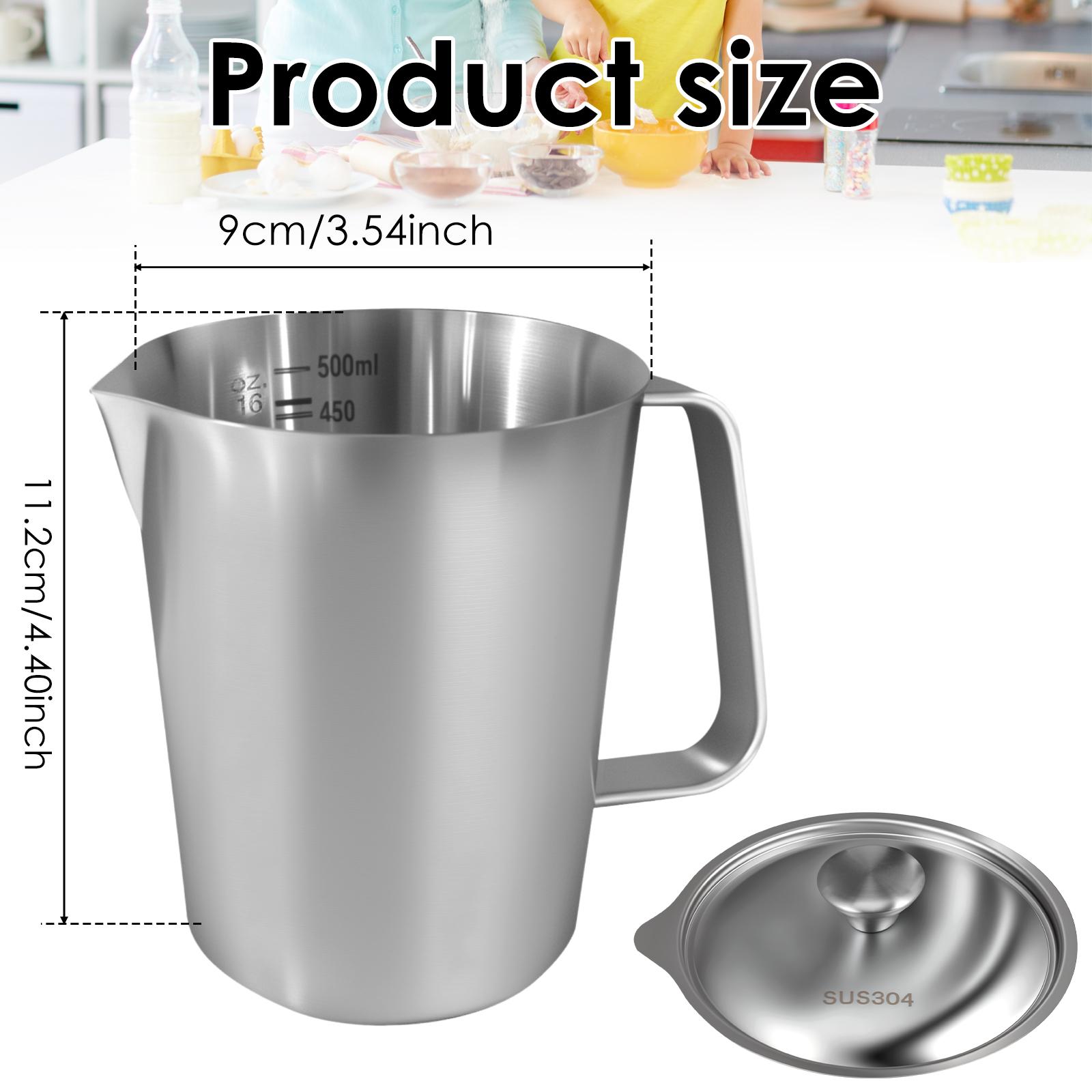 

Stainless Steel Milk Frother Jug Coffee Milk Frothing Jug Latte Pitcher Metal Graduated Beaker With Marking Espresso Barista Too