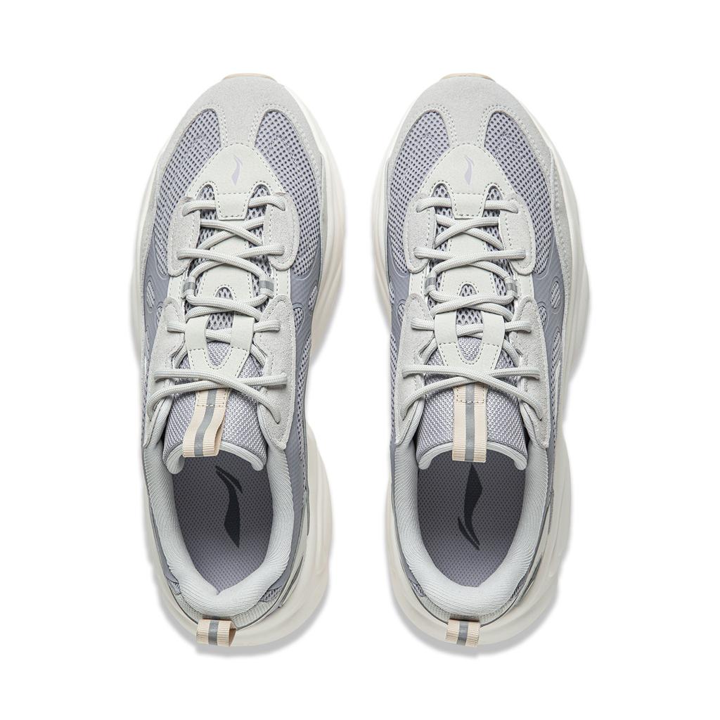Li Ning Coconut 2.0 Comfortable Versatile Thick Sole Height Increasing Non-Slip Wear-Resistant Low-Top Casual Shoes Men Sneakers Gray AGCU249-6