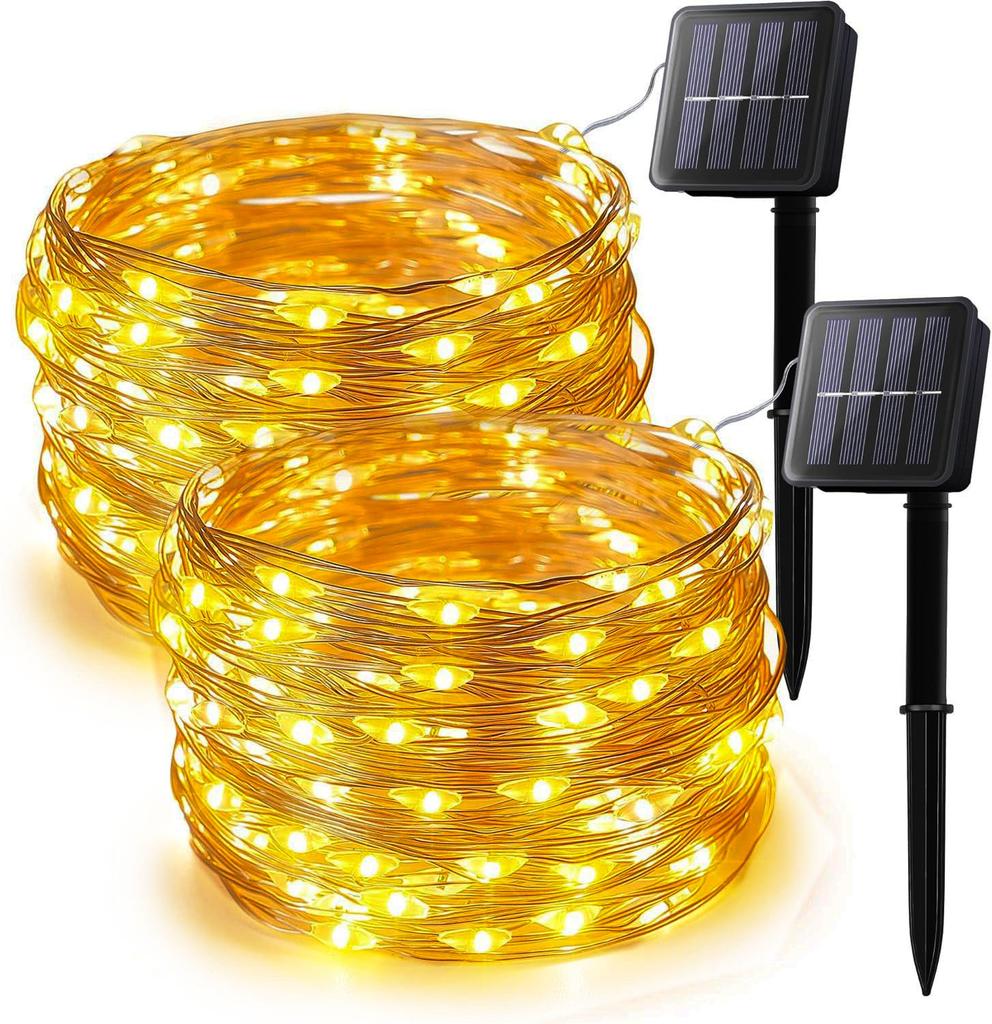 Solar Fairy Lights Outdoor Waterproof Solar String Lights 8 Modes Christmas Copper Wire Lights for Patio Decoration