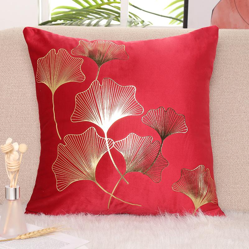 Stamping Pillow Dutch Velvet Pillow Cover Nordic Ins Sofa Car Cushion Back Cushion Cover