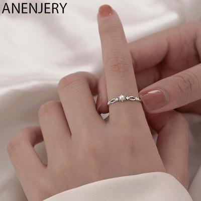 Perle Zirkon Kreuz Ringe weibliche zierliche dünne verstellbare Ring Großhandel
