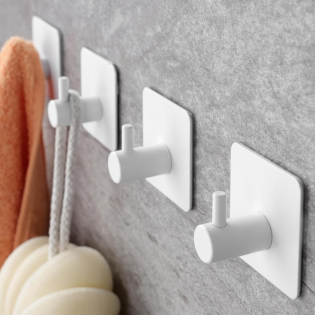 Stainless Steel Wall Hooks Adhesive Cloth Hangers Sponge Towel Rack Kitchen Storage Holder Bathroom Bracket Shower Curtain Hooks