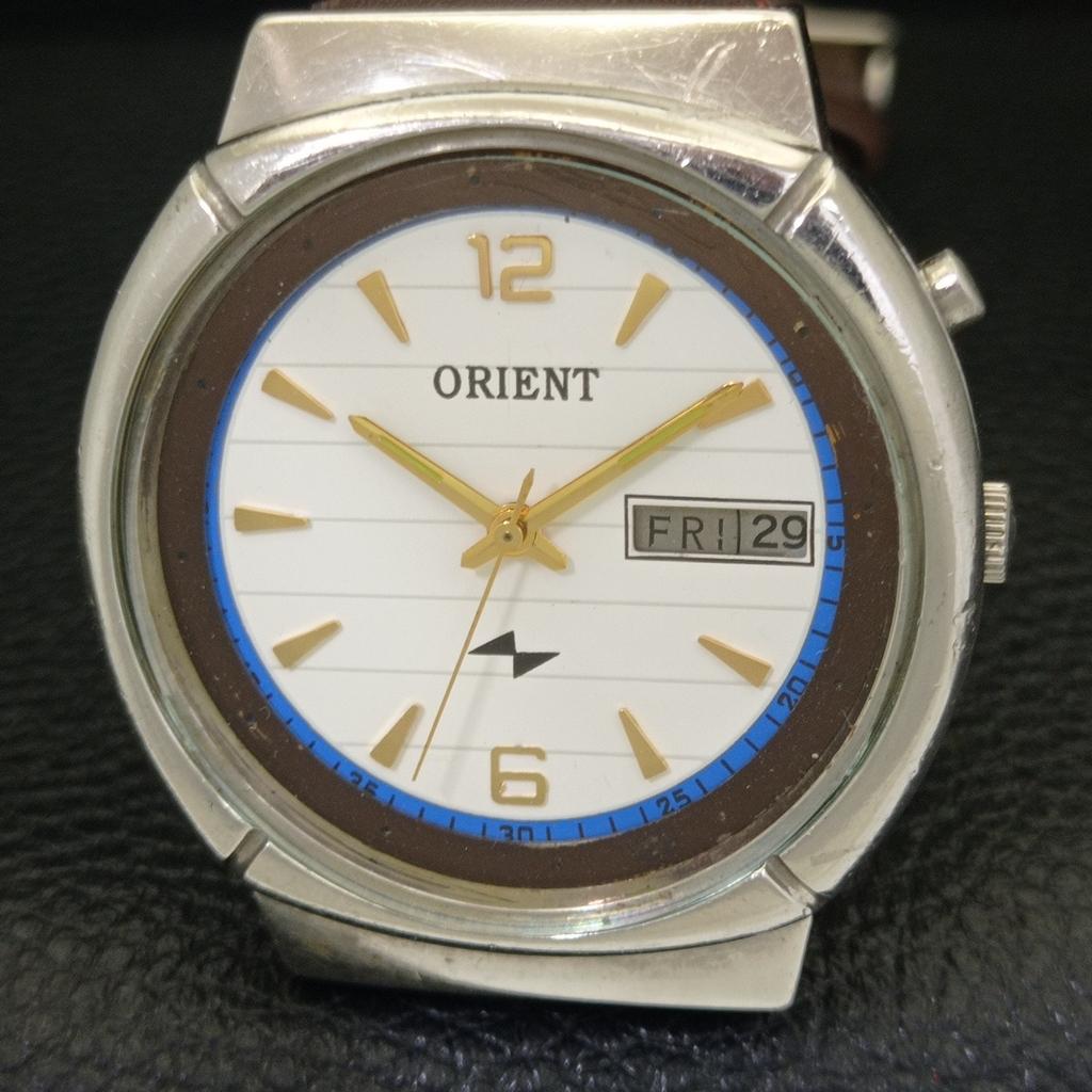 JAPAN VINTAGE ORIENT AUTOMATIC 46941 MENS WHITE COLOR DIAL WATCH a700154-5 R201-a700154