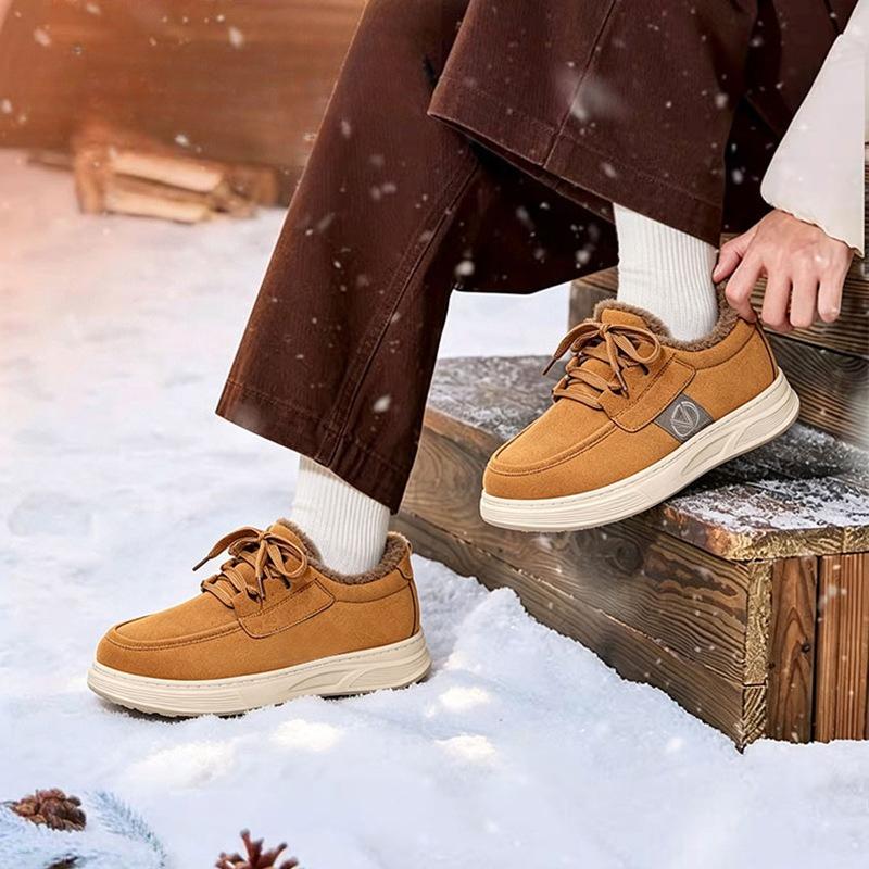 Men's Casual Faux Suede Sneakers Lightweight Workout Winter Warm Non-Slip Loafers With Faux Fur Lined Cozy Fuzzy Outdoor Fleece Walking Shoes for Male