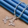 925 Sterling Silver Exquisite Hollow Butterfly Necklace Women Fashion Party Favor Wedding Jewelry Accessories