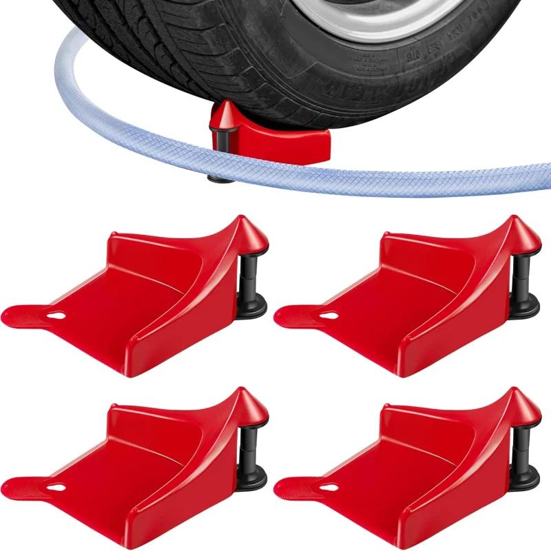 1/4Pcs Car Wash Hose Slide Guide Tire Wedge Anti-Pinch Tube Protector Wheel Cleaning Detailing Tool Accessories