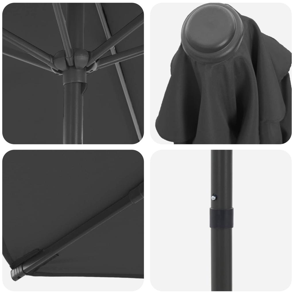 Garden Umbrella with Base 270 x 270 cm Polyester Rectangular