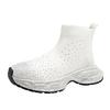 Fashion 2024 New Water Diamond High-top Sports Shoes for Women with Elastic Socks Boots and Spongy Breathable Casual Elevated Shoes