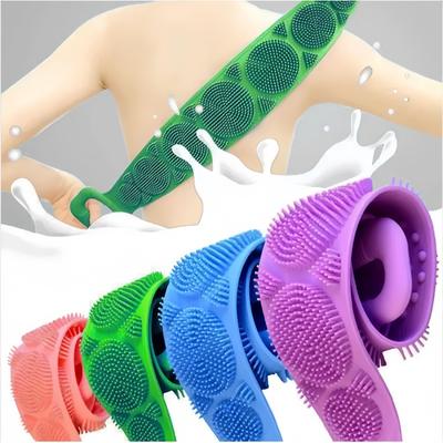 Unisex Bath Towel Silicone Massage Brush Cleaning Dual Side Men Belt Body Bath Brush Women Cleaning Tools Back Scrubber