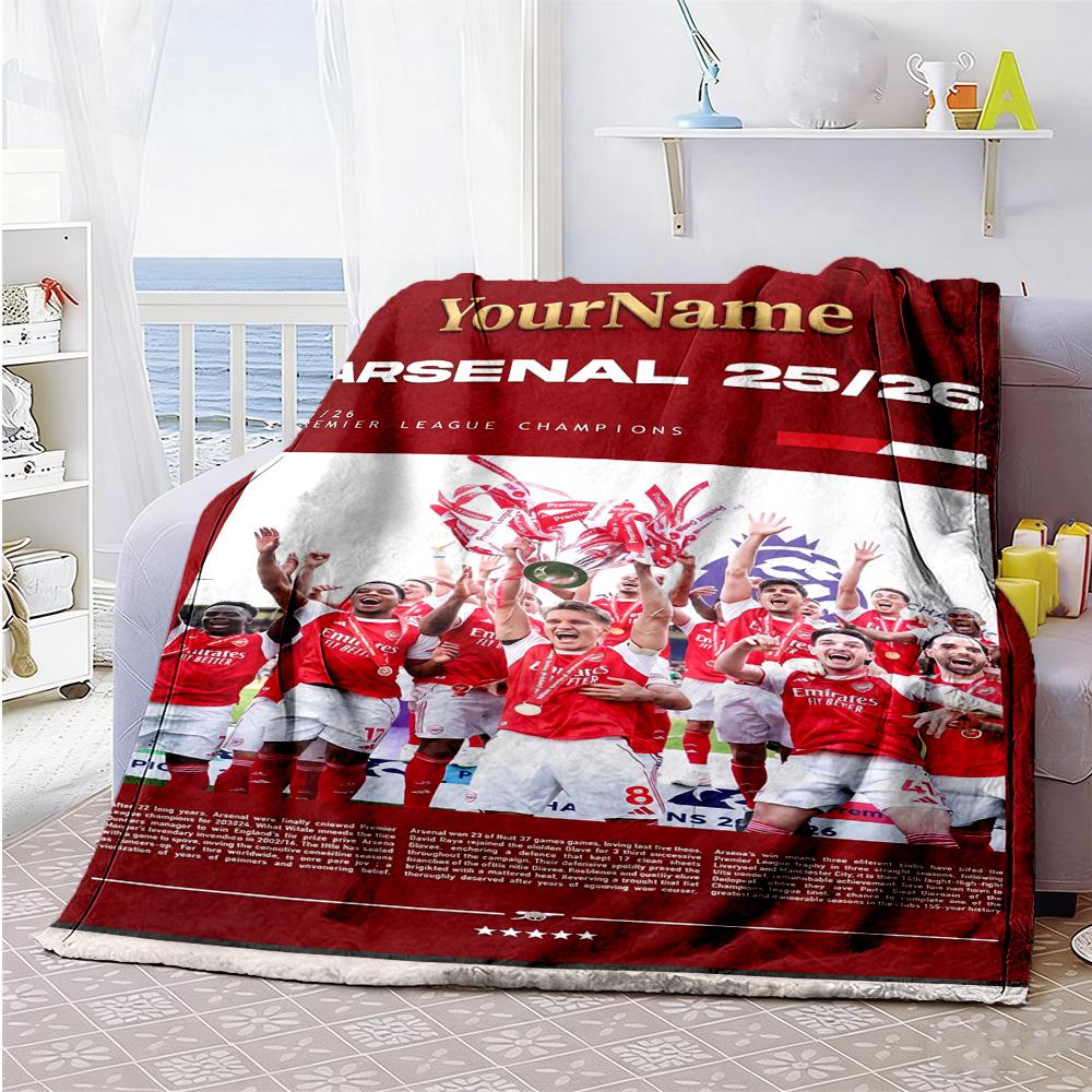Arsenal Personalized Name Blanket Lightweight Personalized Blanket Warmthful Decor Suitable for Bed Couch Chair Nap Four Seasons Multipurpose