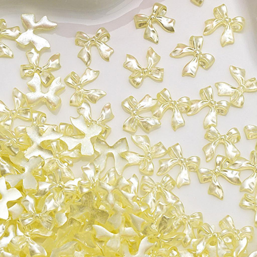 100 Pcs Nail Art Decorations Clear Transparent Bow Colorful Ice Transparent Resin Rhinestones For DIY Manicure Phone Case And Craft Decoration