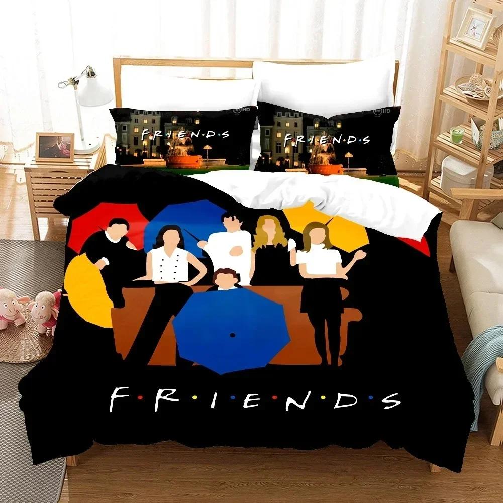 Friends Tv Movie Bedding Set Duvet Cover Sheet Printed Bed Set Pillowcase Bed Full Queen King Size Comforter Bedroom