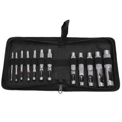 12pcs Belt Hole Puncher Set Carbon Steel Leather Hollow Punch MultiFunction Hand Tools 316mm