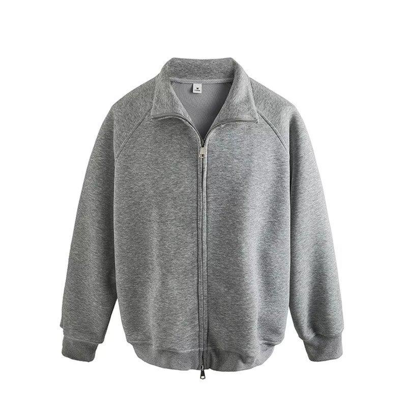 Мужская ретро-толстовка-куртка в американском стиле с воротником-стойкой и двойной молнией для осени/зимы Medium