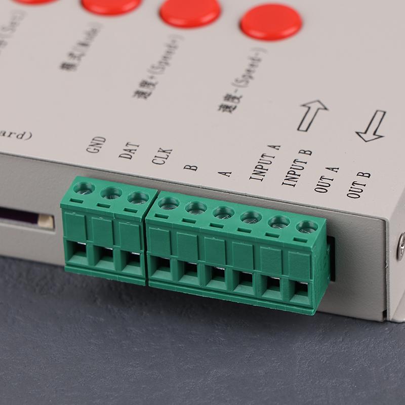 Gleichstrom 5V~24V T1000S SD-Karte RGB LED Max. 2048 Pixel Programm-Controller Ws2812B Ws2811 Ws2815 Lpd6803 Sk6812Ic LED-Streifenmodul