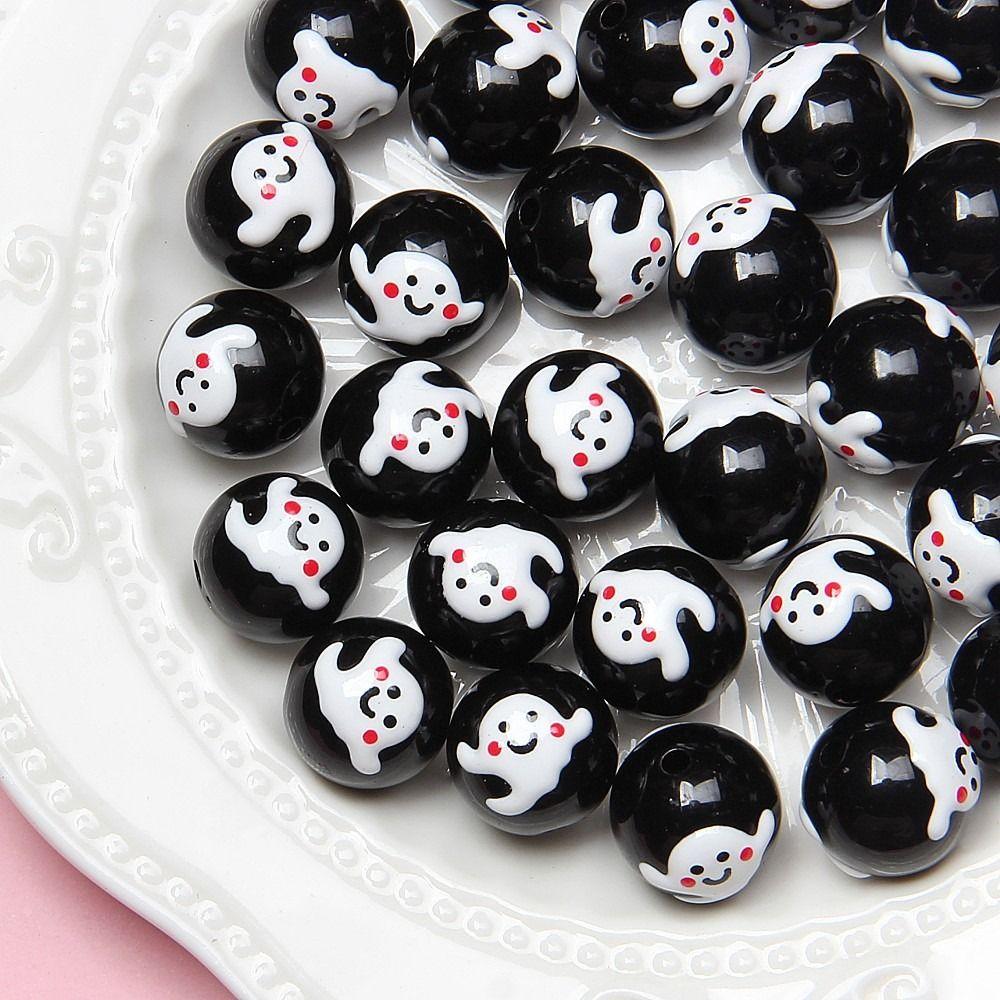 10PCS Acrylic Halloween DIY Jewelry Bead Cartoon Hand Drawn Acrylic Beads  Making Jewelry