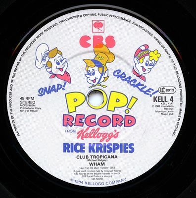7 hüvelykes lemez WHAM! / HERBIE HANCOCK - Club Tropicana / Rockit KELL4 CBS, Kellogg's 1984 UK Dance & Electronica Használt