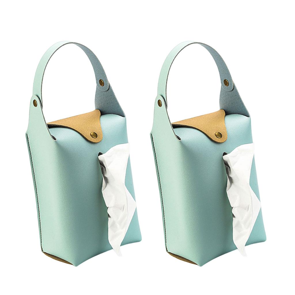 Pack Of 2 PU Leather Hanging Tissue Holder Paper Towel Refill Box for Home and Car Use Stylish Kitchen Napkin Dispenser
