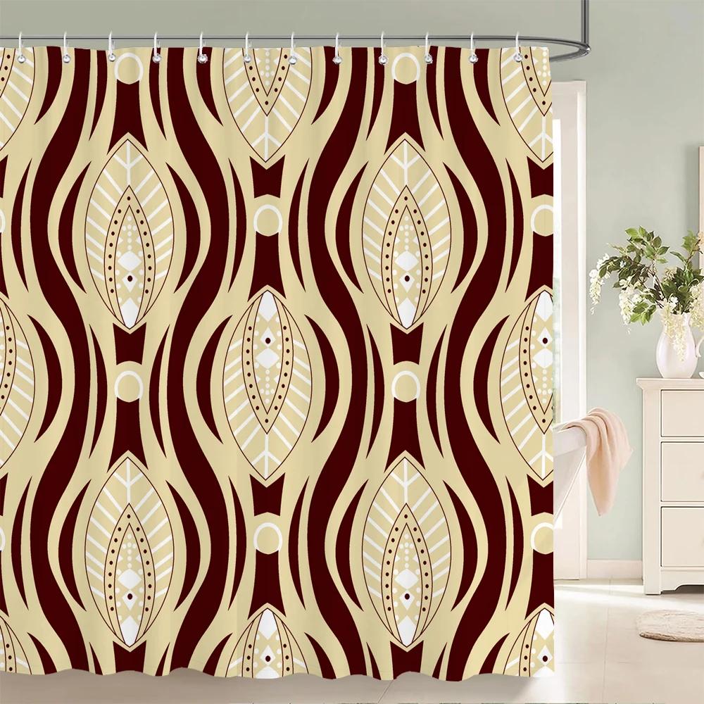 Geometry Pattern Shower Curtains Waterproof Polyester Personality Bathroom Curtain With Hooks Curtains For Bathroom Shower