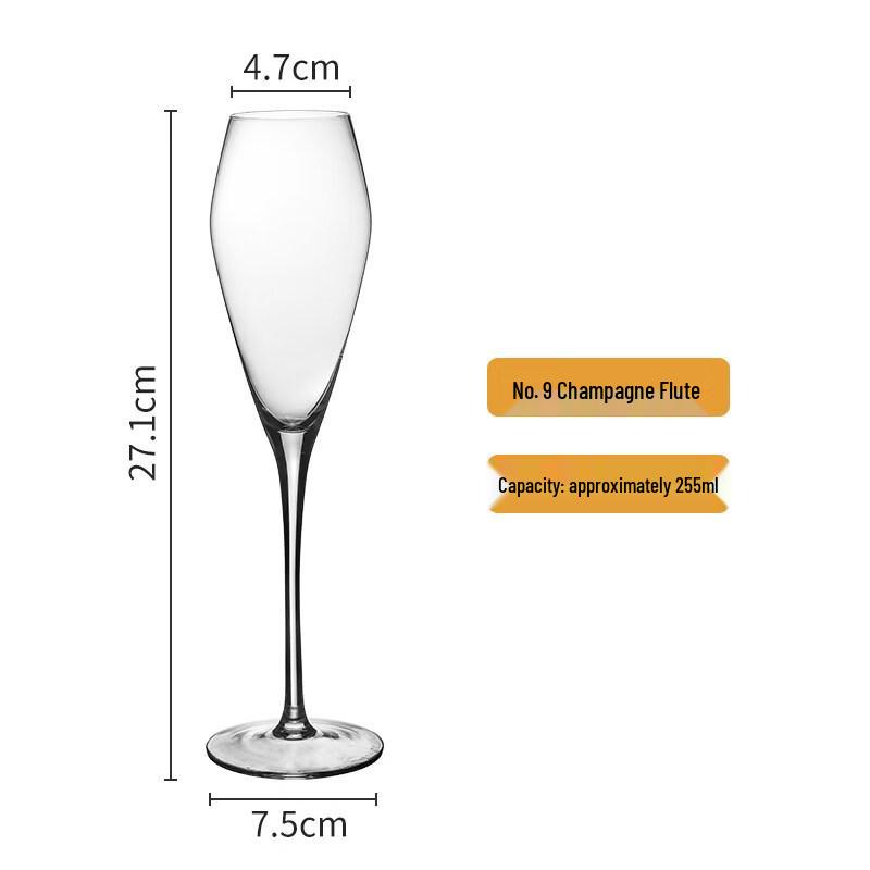 ZISIZ Handmade Lead-Free Crystal Champagne Glass