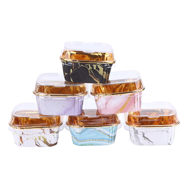 50 stk/sett Engangs papir bakeformer Firkantede papir bakeformer Muffinsformer eller lokk Varmebestandige Glansfulle Muffinsformer Kopper