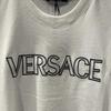 Versace Logo Embroidered Casual Crew Neck Short Sleeve T-Shirt Men T-Shirts White 1011860-1A10755-2W020