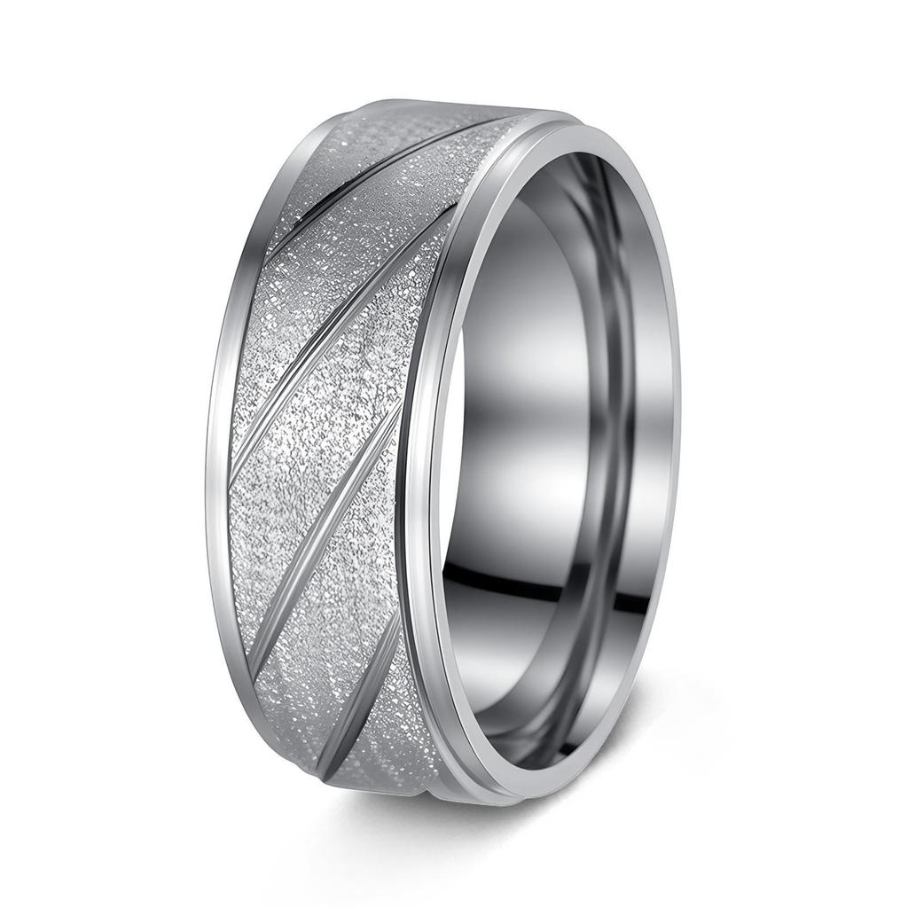 European & American Fashion Twill Design Titanium Steel Couples Ring - Personalized Jewelry for Men and Women.