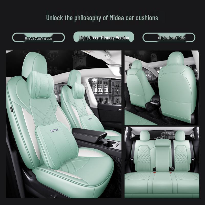 Universal Leather Seat Cushion for Tesla Model Y - All-Season, 5-Seater Fit