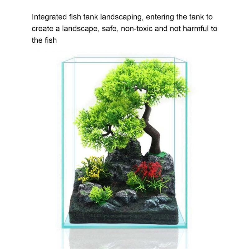 Fishtank Artificial Plant Landscape Fish Tanks Decorations for Aquariums Terrarium Shrimp Tree Ornaments Habitat