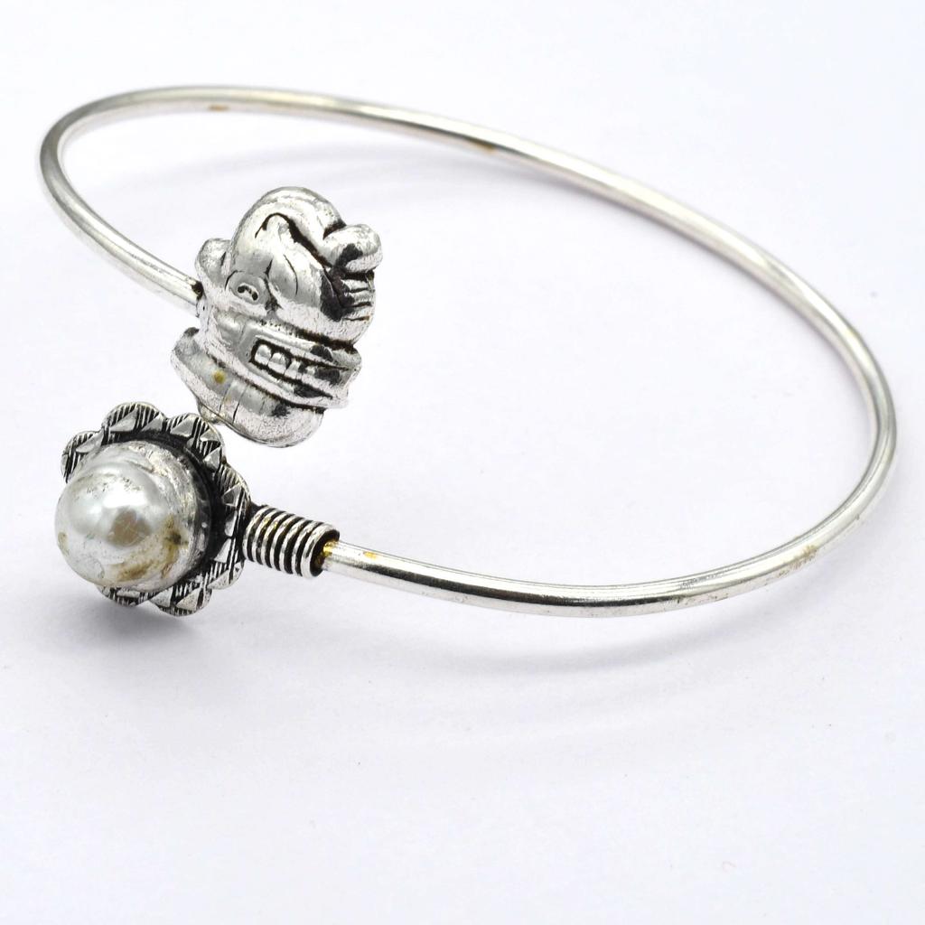 Pearl Gemstone Ethnic Handmade Adjustable Bangle Jewelry 8 Gms BN 114