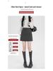 Women's High-Waisted Gray Polka Dot Woolen Half-Skirt - Slimming, Thickened, Petite Fit for Autumn/Winter 2025