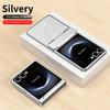 For Samsung Galaxy Z Flip 7 5G Phone Case Luxury Electroplating Matte Folding Hinge Screen Protector Film Shockproof Hard Cover