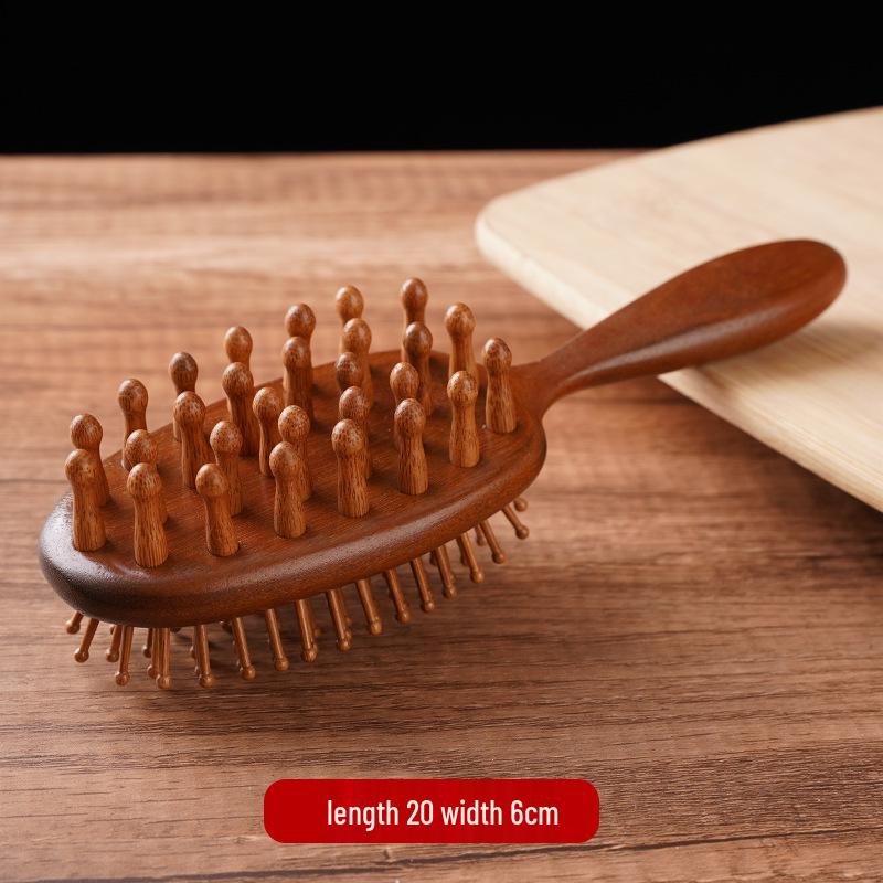 Multifunctional Green Sandalwood Cushion Brush: Double-Sided Massage Head, Airbag Design, Engraved Meridians Comb