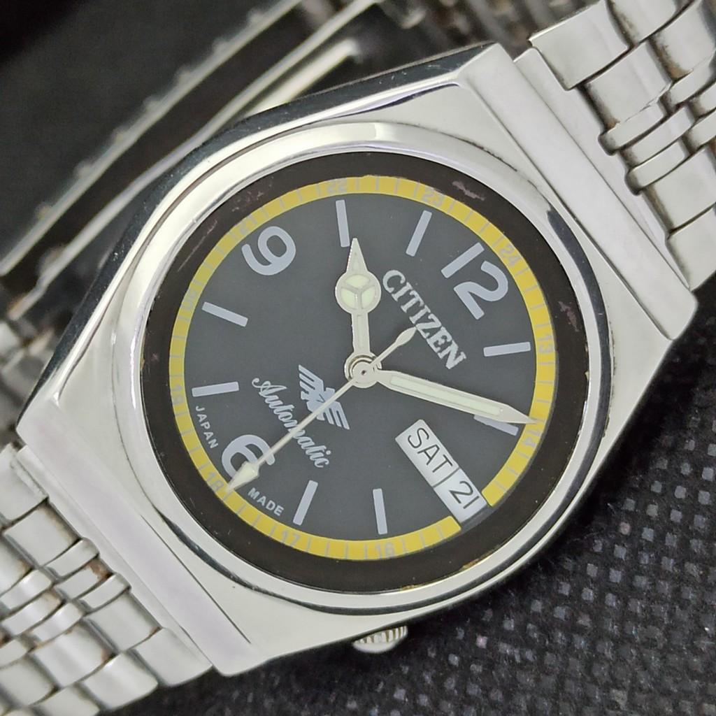 

USED VINTAGE CITIZEN AUTOMATIC 8200 JAPAN MENS D/D BLACK WATCH 562c-a298748-9 SKU562c-a298748