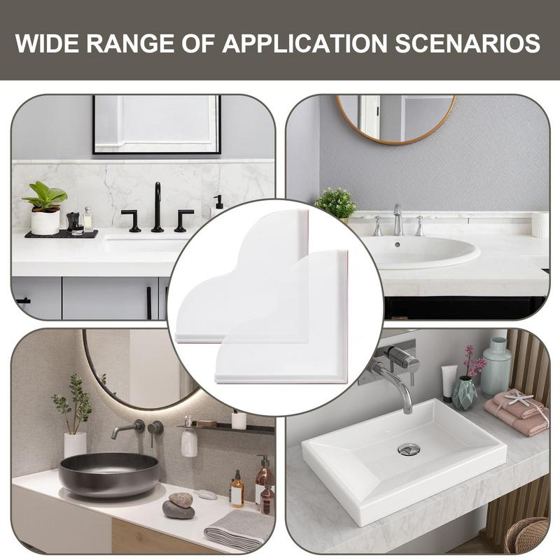 2pcs Upgraded silicone base with removable acrylic baffle Double waterproof barrier Shower Corner Bathtub Water Retainer