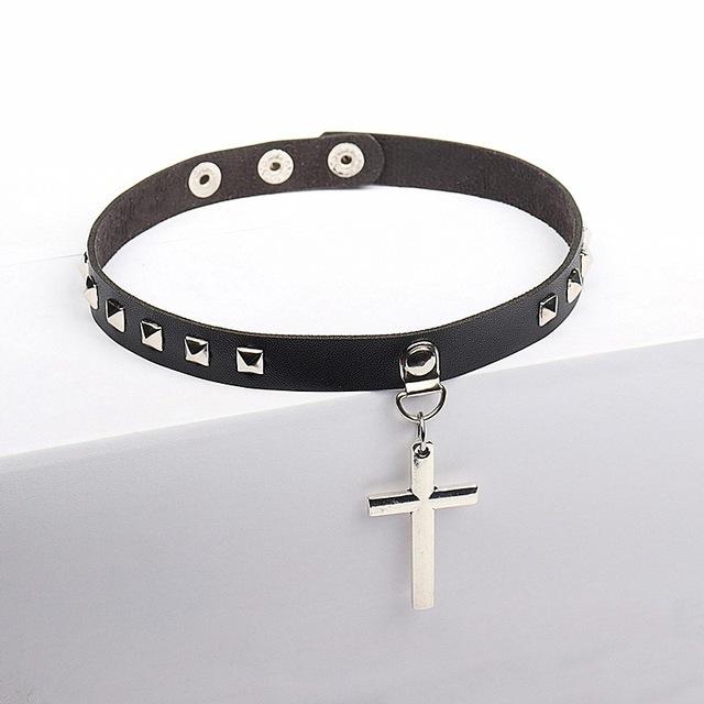 New Pattern Women Sexy Gothic Lock Harajuku Chocker Necklace Heart Key Rivets Black Goth Punk Chokers Gothic Choker Necklace