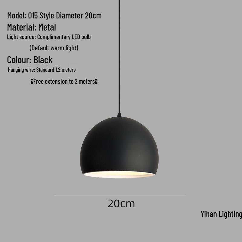 Modern Nordic Single-Head Pendant Light for Hotels, Bars, and Restaurants - Industrial Retro Style Lampshade.
