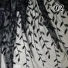50*125cm Szampański Czarny Niebieski Błyszczący Cekinowy Haft Liścia Drzewa Tkanina Tiulowa Koronka Przędza Tkanina Projektancka Do Ubrań Sukienki DIY