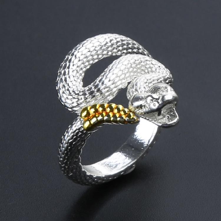 Gothic Rattlesnake Wrap Ring Serpent Adjustable Ring Unisex Birthday Jewelry