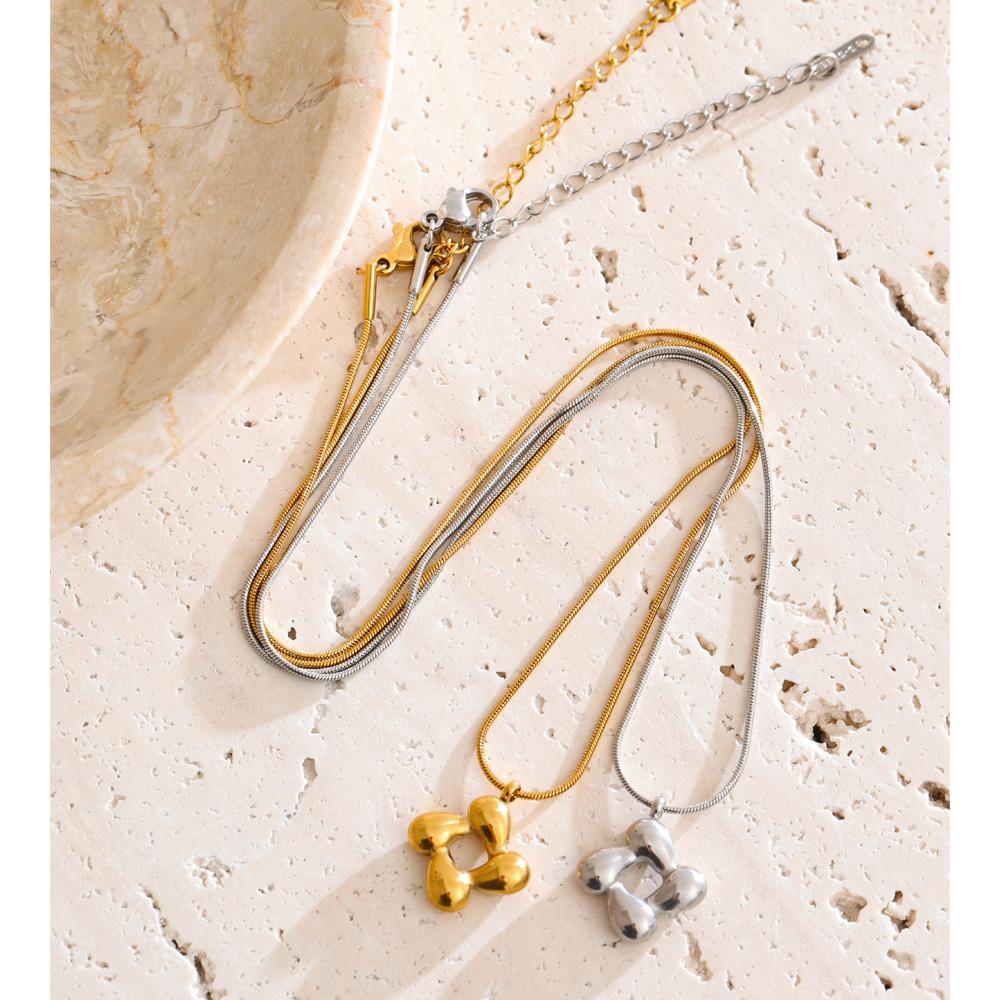 Yhpup Guss Edelstahl Blume Anhänger Halskette 18K Gold PVD Beschichtet Mode Wasserdicht Hals Schmuck für Frauen Großhandel