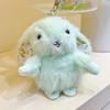 Hanging Rustic Ear Rabbit Plush Pendant With Broken Flowers Inside Ears For Gift