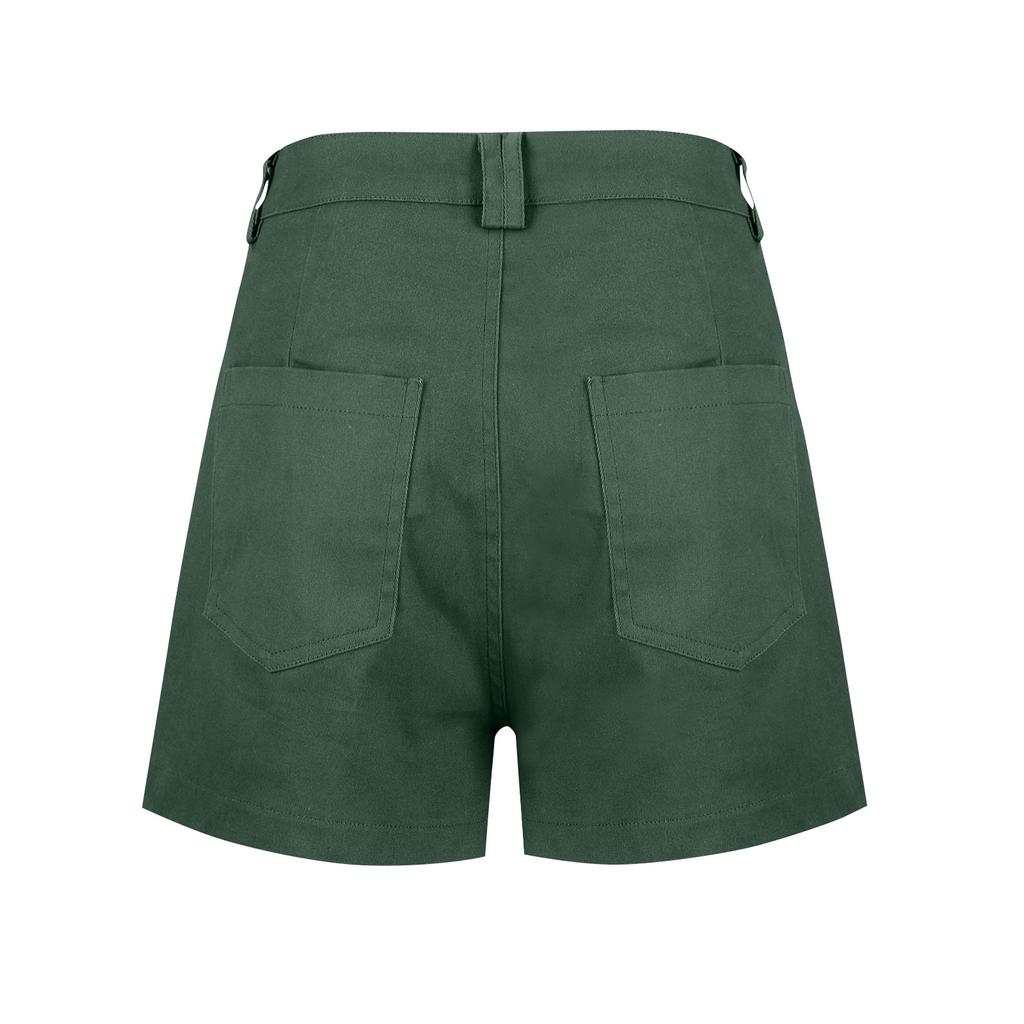 Women's Soft Stretch Twill Short Side Pockets Soft Feel No Button & No Zipper Flattering Fit