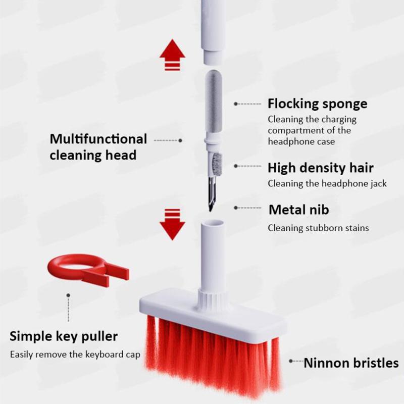 Keyboard Earbuds Cleaning Brush Cleaner Kit Multi-functional Computer Crevice Cleaning Brush Tool
